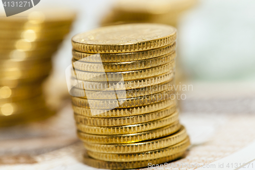 Image of Polish coins close up