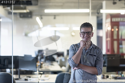 Image of business man at modern  office