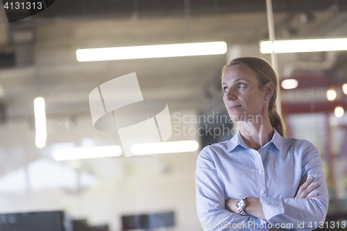 Image of portrait of casual business woman at office