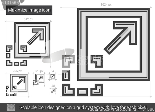 Image of Maximize image line icon.