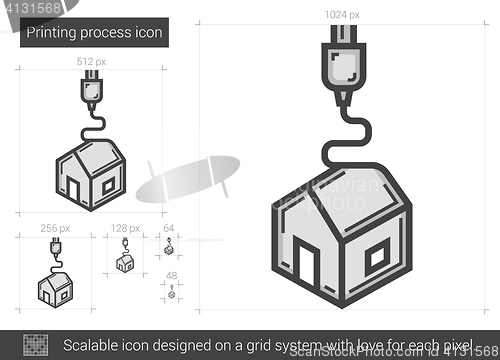 Image of Printing process line icon.