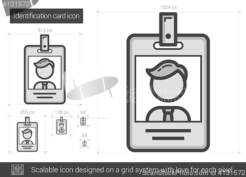 Image of Identification card line icon.