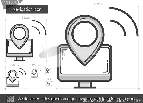 Image of Navigation line icon.