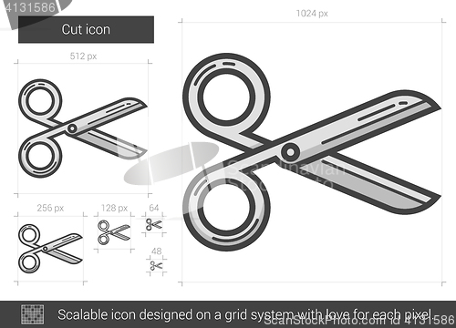 Image of Cut line icon.