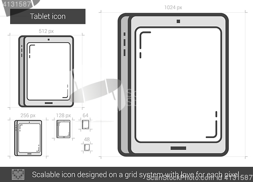 Image of Tablet line icon.