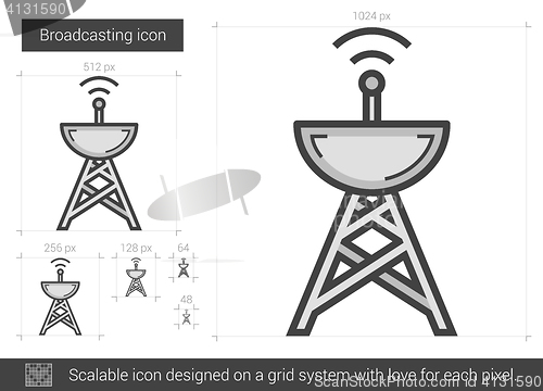 Image of Broadcasting line icon.