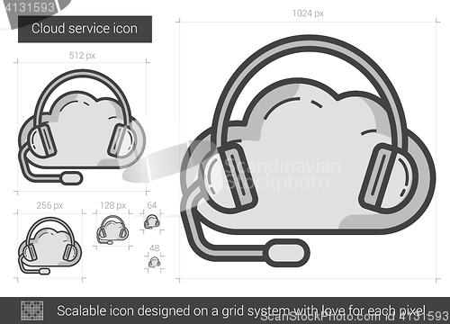 Image of Cloud service line icon.