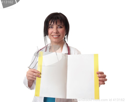 Image of Doctor with fact sheet
