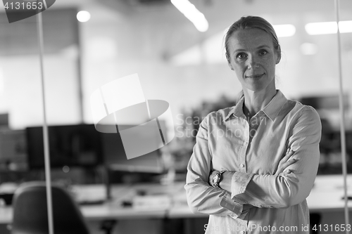 Image of portrait of casual business woman at office