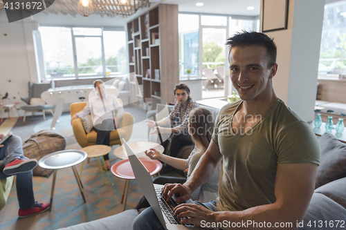 Image of business man at modern  office