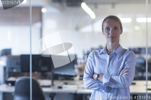 Image of portrait of casual business woman at office