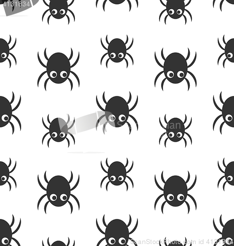 Image of Seamless Pattern with Simple Spiders