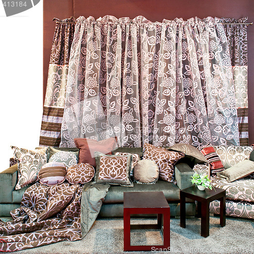Image of Pillows and curtains