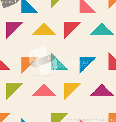 Image of Seamless Pattern with Colorful Triangle