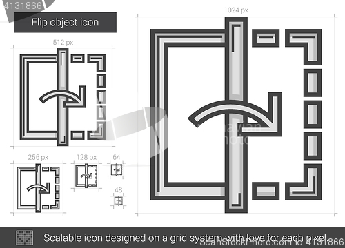 Image of Flip object line icon.