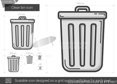 Image of Clean bin line icon.