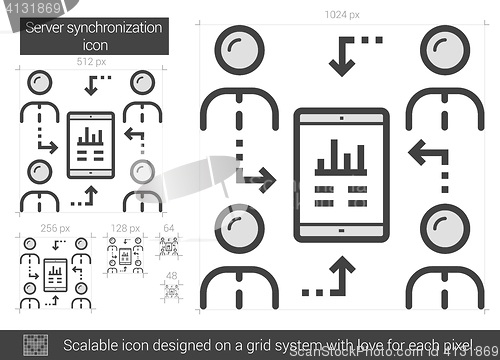 Image of Server synchronization line icon.