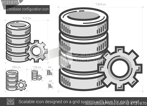 Image of Database configuration line icon.