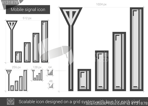 Image of Mobile signal line icon.