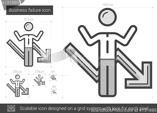 Image of Business failure line icon.