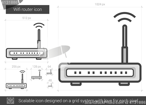 Image of Wifi router line icon.