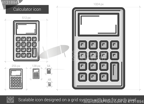 Image of Calculator line icon.