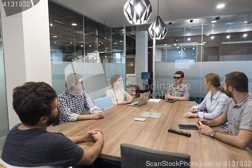 Image of startup business team on meeting