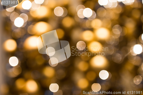 Image of blurred golden christmas lights bokeh