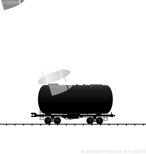 Image of Illustration petroleum cistern wagon freight railroad train, bla
