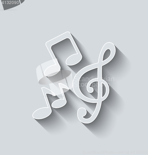 Image of Stylish Music Icons with Long Shadows
