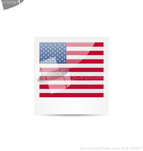 Image of Photo frame in US national colors for Independence Day, isolated