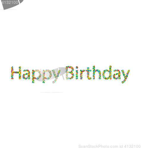 Image of Happy birthday lettering from colourful confetti