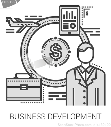 Image of Business development line icons.