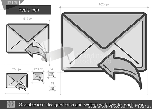 Image of Reply line icon.