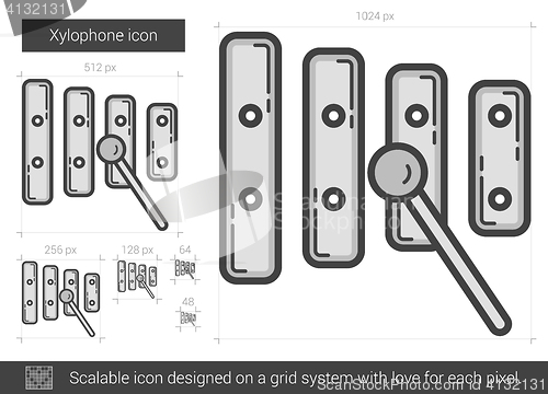 Image of Xylophone line icon.