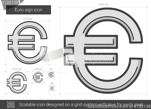 Image of Euro sign line icon.