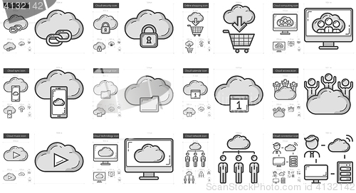 Image of Hi-Tech line icon set.