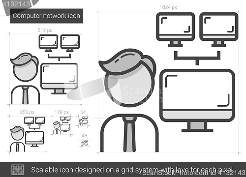 Image of Computer network line icon.