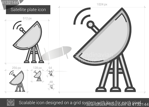 Image of Satellite plate line icon.