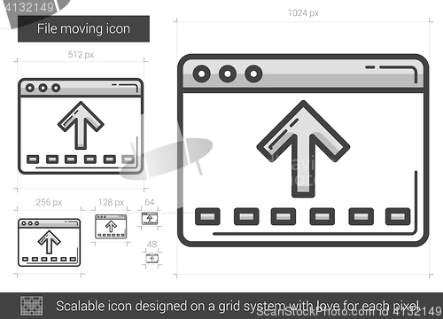 Image of File moving line icon.