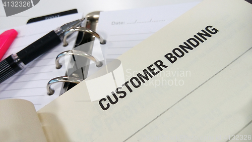 Image of Customer bonding printed on white book