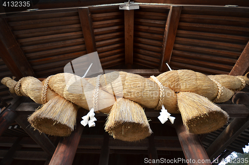 Image of Sacred Straw Rope in front of the Prayer Hall of Izumo-taisha