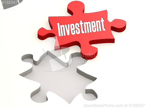 Image of Investment concept with red puzzle