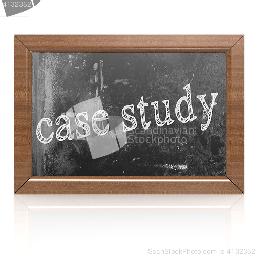 Image of Success concept with case study on blackboard