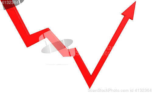 Image of Isolated bounce back red arrow