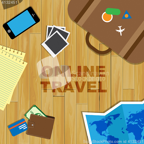 Image of Online Travel Means Explore Traveller And Travelled