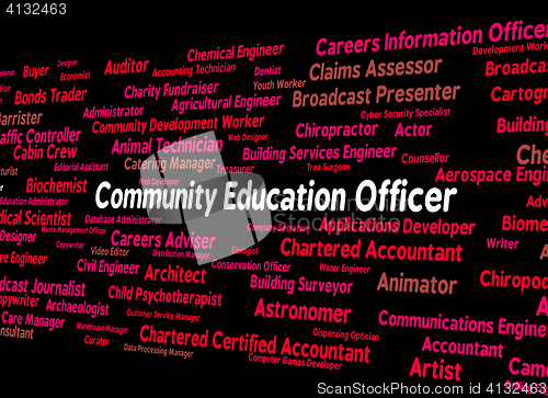 Image of Community Education Officer Means Team Work And Recruitment