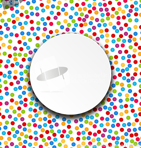 Image of Circle Frame on Confetti Background