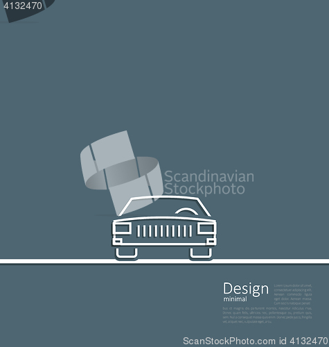 Image of Logo of car, front side, in minimal flat composition in lines st