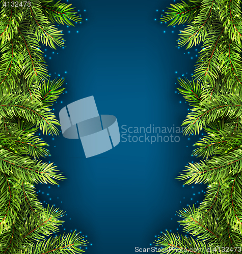 Image of Natural Framework with Fir Twigs, Copy Space for Your Text